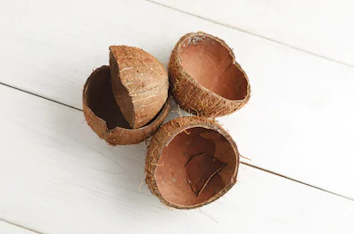 How to make dry coconut shell into small granules
